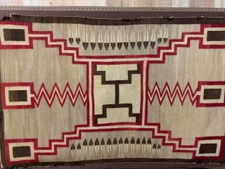 Very Fine Antique Navajo Indian Rug Weaving 62 " By 40” Native American 20s