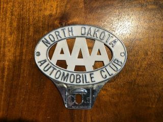 Vintage North Dakota Aaa License Plate Topper