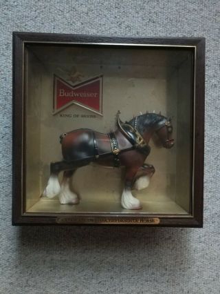 Vintage Budweiser King Of Beers Famous Budweiser Clydesdale Horse Shadow Box.