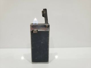 Vintage Flamex SLIMLITE Automatic Silver & BLACK Tone Lighter,  Soft Flam 3