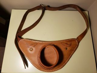 Vintage Leather Tooled Fishing Fighting Belt Harness Rod Pole Holder - Cabela 