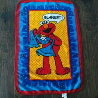 Vintage Sesame Street Owen Elmo Baby Crib Fleece Blanket Security Lovey 48 " X57 "
