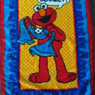 Vintage Sesame Street OWEN Elmo Baby Crib Fleece Blanket Security Lovey 48 