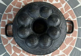 Cast iron baking pan mold bundt cake antique rare crown series 
