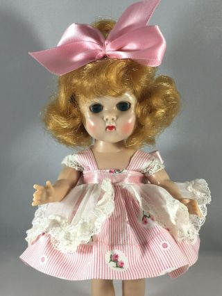 Vintage Vogue Tag Ginny Pink W - Rose Design Dress,  Bloomers & Hair Bow (no Doll)