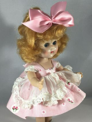 Vintage Vogue Tag Ginny Pink w - Rose Design Dress,  Bloomers & Hair Bow (No Doll) 3