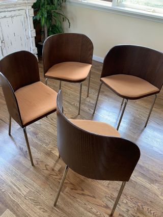 Vintage Mid Century Modern Solid Accent Set Of 4 Chairs 3