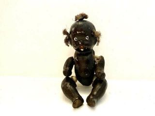 Antique Japan Bisque Jointed Black Baby Doll 2/1/2 Inch