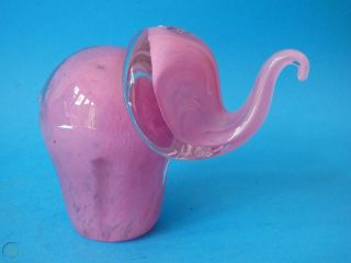 Vintage Caithness Cranberry Glass Elephant Paperweight Approx 2 " Tall
