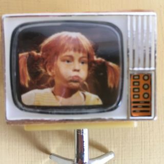 VTG LUNDBY DOLLHOUSE Miniature TELEVISION TV Set Pippi Longstockings 1975 2