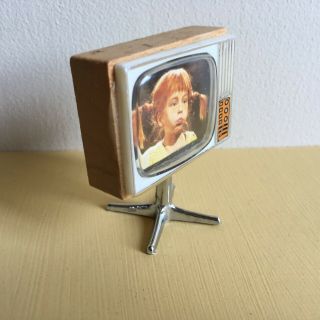 VTG LUNDBY DOLLHOUSE Miniature TELEVISION TV Set Pippi Longstockings 1975 3