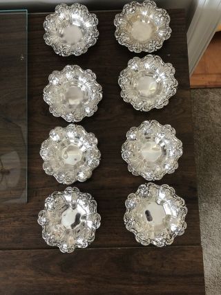 Set Of 8 Francis I By Reed & Barton Sterling Silver Nut Dish X569 3/4 " X 3 7/8 "