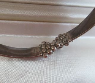 Vintage Silver Engraved Bangle Bracelet Marked ' Sterling ' 2