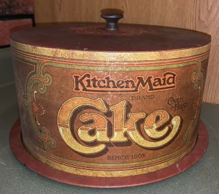 Vintage Ballonoff Cake Carrier Saver Kitchen Maid Oven Fresh Cake 2 Pc.  Usa