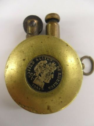 Trench Art Vintage Lighter,  United States Of America Coin 1899 Both Sides