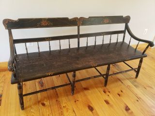 Deacon,  Barber Shop Or Hall Bench,  1840 Antique.  Great Paint