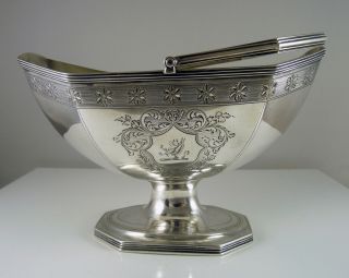 Antique Georgian Silver Sugar Basket,  London 1787 By Robert & David Hennell 1796