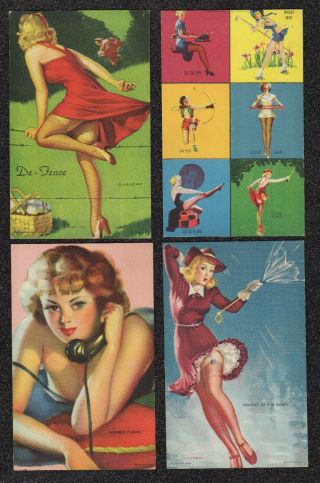 Lqqk 4 Vintage 1940s Mutoscope Pin - Up Arcade Cards 2