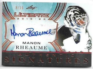 2019 - 20 Leaf Ultimate Hockey Manon Rheaume Autograph 8/15 Authentic Signatures
