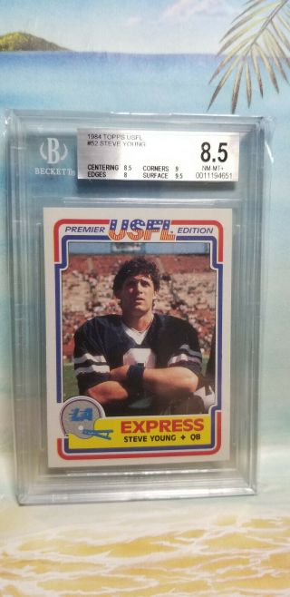 Steve Young 1984 Topps Usfl Rookie 52 Bgs 8.  5 Centering