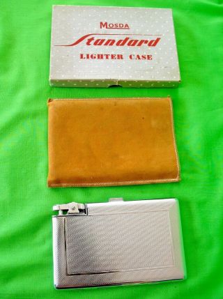 Boxed Vintage Mid Century Mosda Lighter Case Cigarette Lighter & Cigarette Case