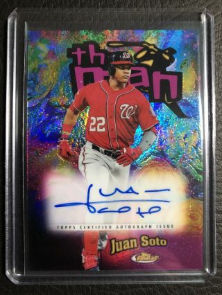 Juan Soto 2020 Topps Finest “the Man” Auto 04/40 Nationals Read