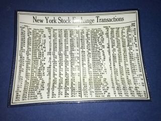 Vintage York Stock Exchange 1972 Ashtray Glass Golf Heinz Kodak Newspaper