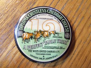 Antique Vintage Celluloid Advertising Pocket Mirror Diploma Crustless Cheese