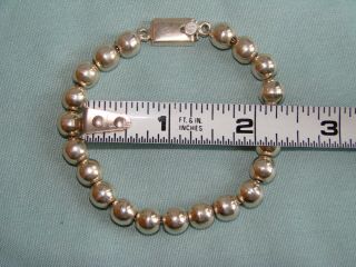 Vintage Estate 925 Sterling Silver Ball Bead Bracelet 7 - 1/4 Long 24.  6 Gr