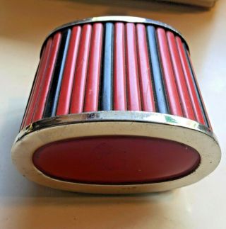 Art Deco Cigarette Box Holder Chrome Bakelite Rolltop Cover Red Black Stash