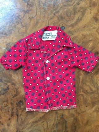 Vintage Tammy Family Dad Ted Doll Patterned Sports Shirt 1960s Ideal Toy Corp