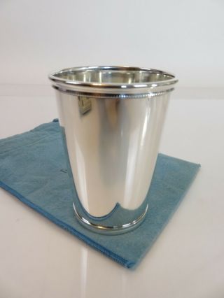 Tiffany & Co Tall Sterling Silver Kentucky Design Julep Cup & Pouch,  C1960s