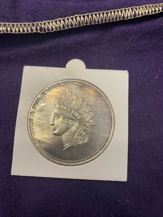 1 Oz.  999 Silver Round Indian Head Liberty Coin,  Vintage With Toning