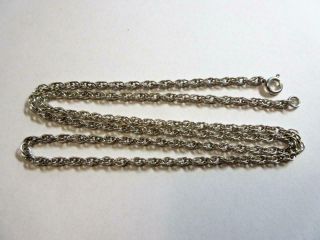 Vintage Sterling Silver 24 " Long Twist Link Necklace,  Chain - 12.  3g