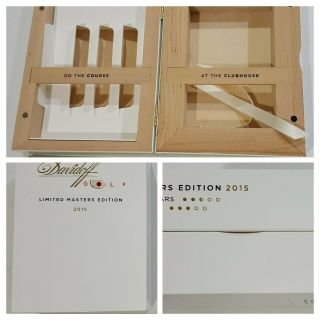 Small Davidoff Golf Day White Lacquer Wooden Empty Cigar Box Collectible Limited