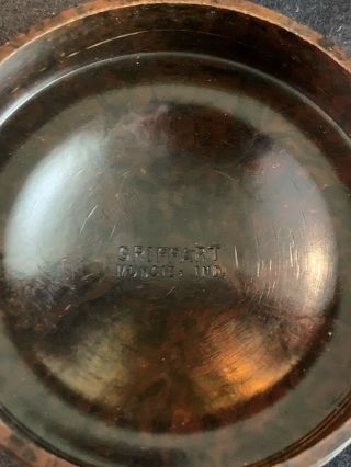 Vintage Bakelite Griffart Cover Old Amber Glass Tobacco Jar 2