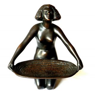 Guillaume Laplagne (1870 - 1927) Antique French Art Deco Nude Bronze Egyptian Girl