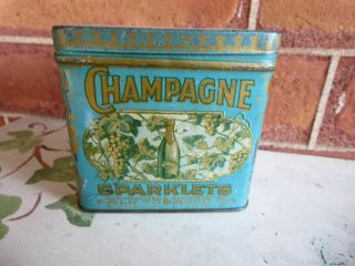 Antique Tobacco Tin Champagne Sparklets Falk Tobacco Co Richmond Virgiana