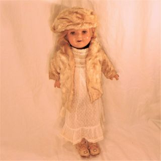 Vintage Doll With Fur Coat And Hat 1930 