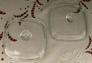 Set Of 2 Vintage Pyrex Glass Lids For Corning Ware P - 41 Or P - 43 Petite Pans