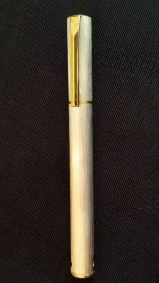 Vintage 80s Colibri Metal Silver Tone Cigarette Lighter Pen Style Clip Art Deco