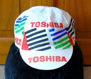 Vintage 1990 Toshiba Pro Team Cotton Cap Made By Santini