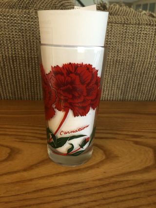 Vintage Red Carnation Boscul Peanut Butter Glass