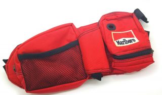 Vintage Marlboro Adventure Gear Utility Fanny Pack Pouch Red Camping Waist Bag