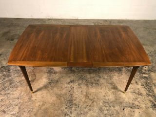 MID - CENTURY MODERN WALNUT DINING TABLE WITH 3 - EXTENSIONS & TABLE PADS - SEATS 10 2