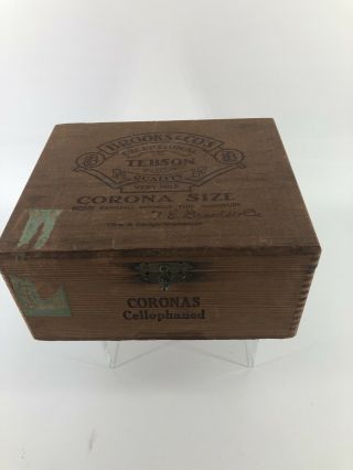 Vintage Antique Wooden Cigar Box,  Brooks & Co 
