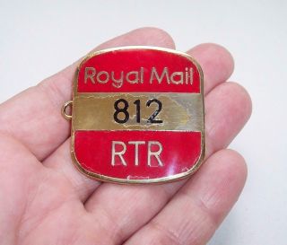 Vintage 1990s Royal Mail Postmans Security Cap Badge Area Code Rtr No 812