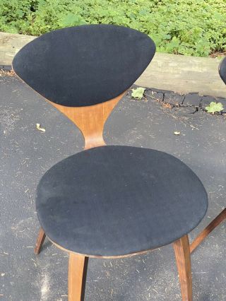 Vintage Pair Norman Cherner Plycraft Dining Chairs 1964 Mid Century Modern 2