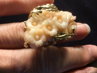 Antique 14 Karat Gold And Coral Ring 3