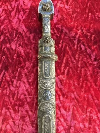 antique russian caucasian silver dagger kinjal kindjal sword shamshir 2